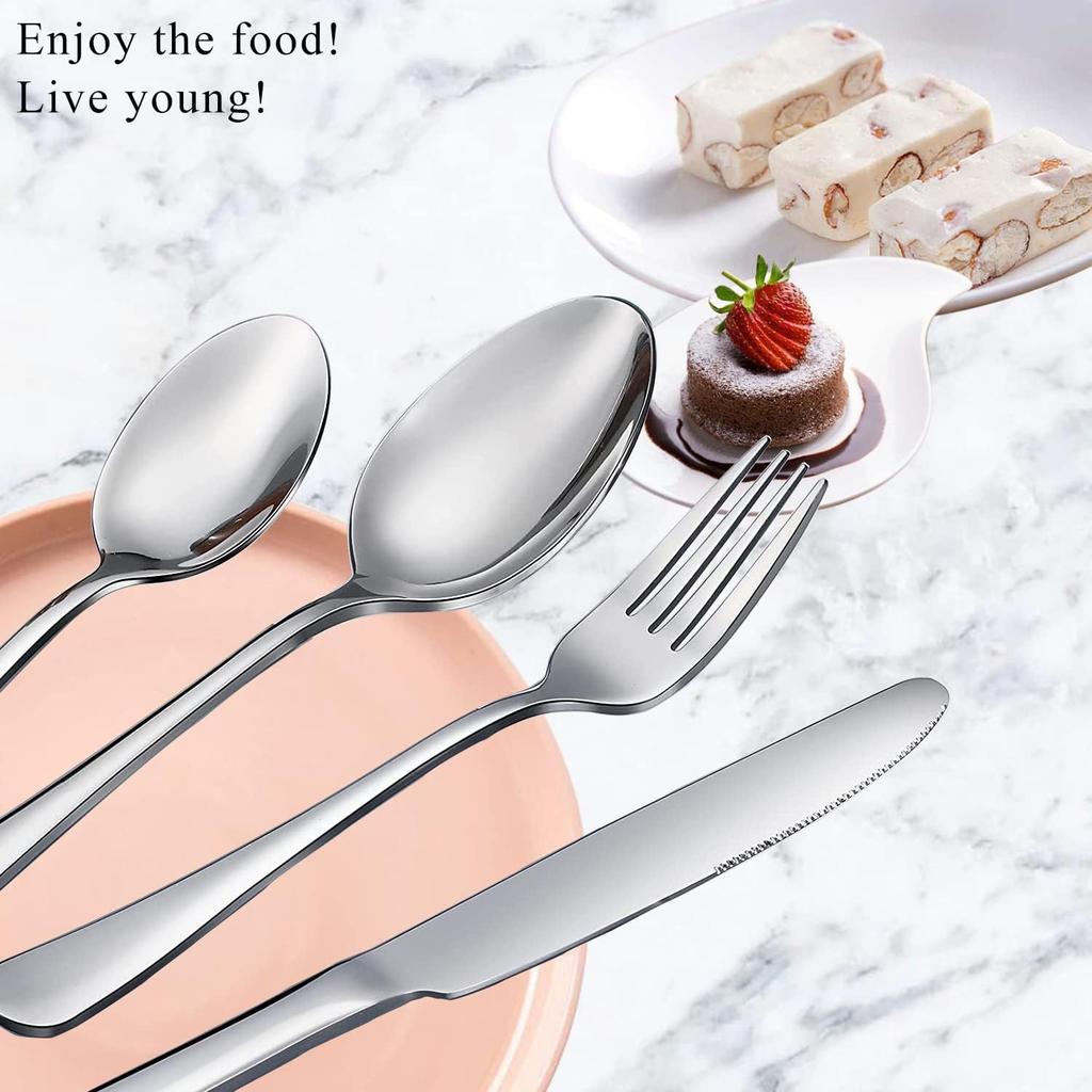 Forks,Salad Forks,Set of 6 Top Food Grade Stainless Steel Forks Silverware Set, Flatware Forks,Cutlery Forks,6.5 Inches, Mirror Polished & Dishwasher