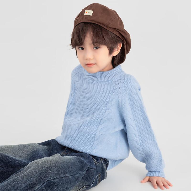 Boys  Cable Knit Round Neck Pullover Sweater 120