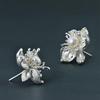 Three-Dimensional Design New  Inlaid Pearl Flower Women'S Earrings Exaggerated Exquisite Party Jewelry Accessories
