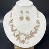 1 Set Multicolor Flowers Crystal Jewelry Set Enamel Pearl Necklace Earrings Set Exquisite Luxury Bridal Jewelry Set Banquet