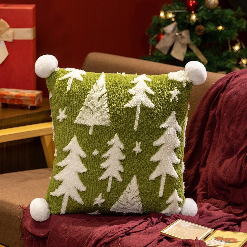 Pattern Christmas Tree Plush Pillows Cushions For Sofas And Decoration Room