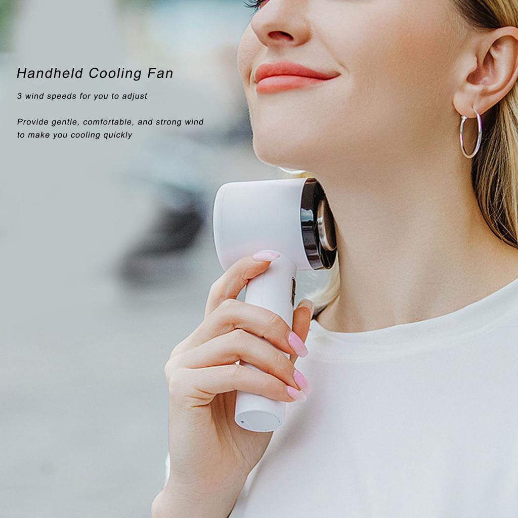 Handheld Fan 3 Speed Gears Cold Compress Quiet Phone Holder Cooling Fan with Base