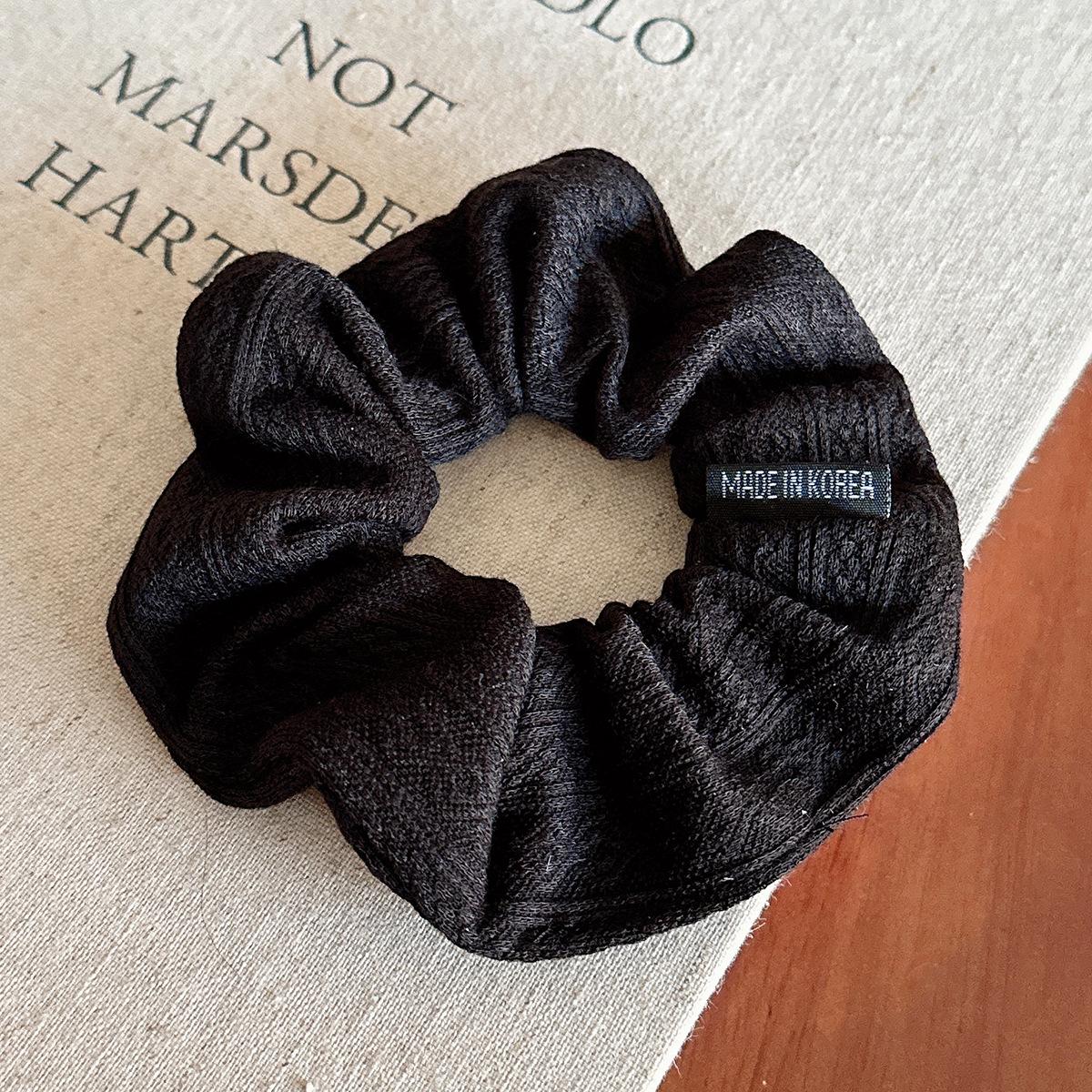 Simple and Versatile Wool Knitted Hair String with A Retro Fabric Texture Large Hair Band for Small and Unique Hair Updo. 2pcs чёрный