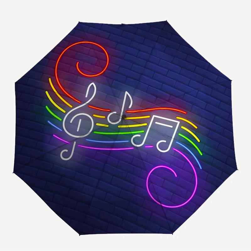1pc Music Notes Themed High-quality Umbrella,Automatic Opening and Closing Umbrella,Multi-functional Umbrella G0811400