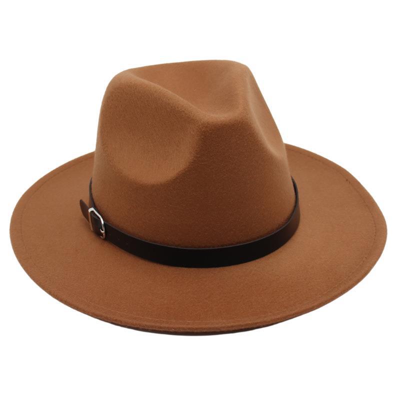 Nostalgiczny Cylinder Kapelusz Jazzowy Studio Klamra do Paska Męska i Damska Kapelusz Filcowy Model Cienia Kapelusz Wełniany Styl Hepburn