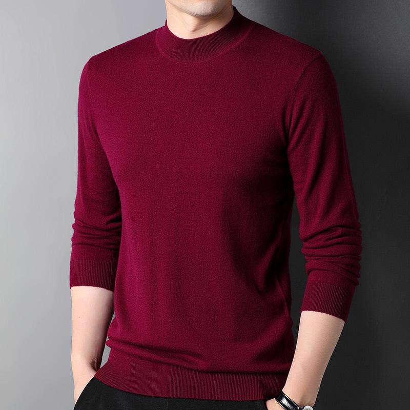 Halbrollkragenpullover für Herren aus 100 % reiner Wolle – Herbst-/Winterkollektion 2024