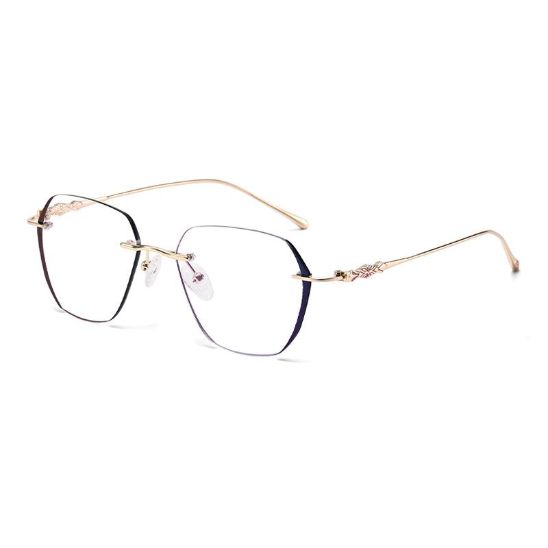 6211 Ultra-Light Hexagonal Frameless Anti-Blue Glasses, New Fashionable Plain And Thin Versatile Flat Glasses