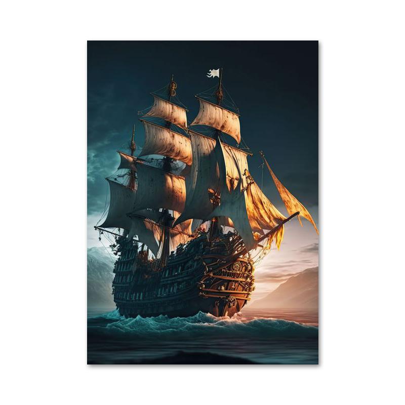 

Океан Парусная лодка Холст Плакаты и принты Абстрактная живопись Настенные картины для гостиной Украшения дома 40x50cm No Framed