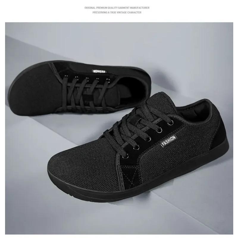 Men's Shoes and Sports Shoes Wide Toe Barefoot Casual Plus Size Wide Last Fashionable Canvas Black Flat Bottomed Board Shoes