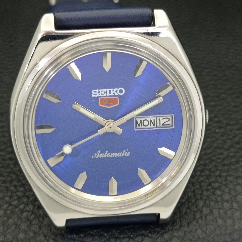 JAPAN VINTAGE SEIKO 5 AUTOMATIC 6309A MENS BLUE COLOR DIAL WATCH A701570-5 R206b-a701570