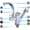 Pull Out Kitchen Faucet Chrome Plated Finish Dual Sprayer Nozzle Cold Hot Water Mixer Brass Bathroom Faucet Torneira Cozinha