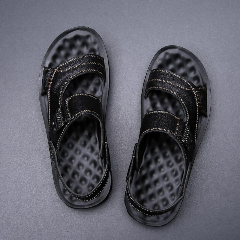 

Новая мужская повседневная пляжная обувь на лето 2024 года Сандалии Мужские Уличные Дышащие Нескользящие Мужские Повседневные Пляжные Туфли Латексные Стельки 44 чёрный