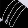 1MM Silver-Plate Snake Chain Necklace Chokers for Women Statement Jewelry Silver Color Elegant Fashion Accessories