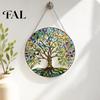 Acrylic Window Sun Catcher Tree of Life Round Hanging Sign, Stained Glass Suncatcher Ornament Decoration, Wall for Indoor Outdoor Decorative Pendant