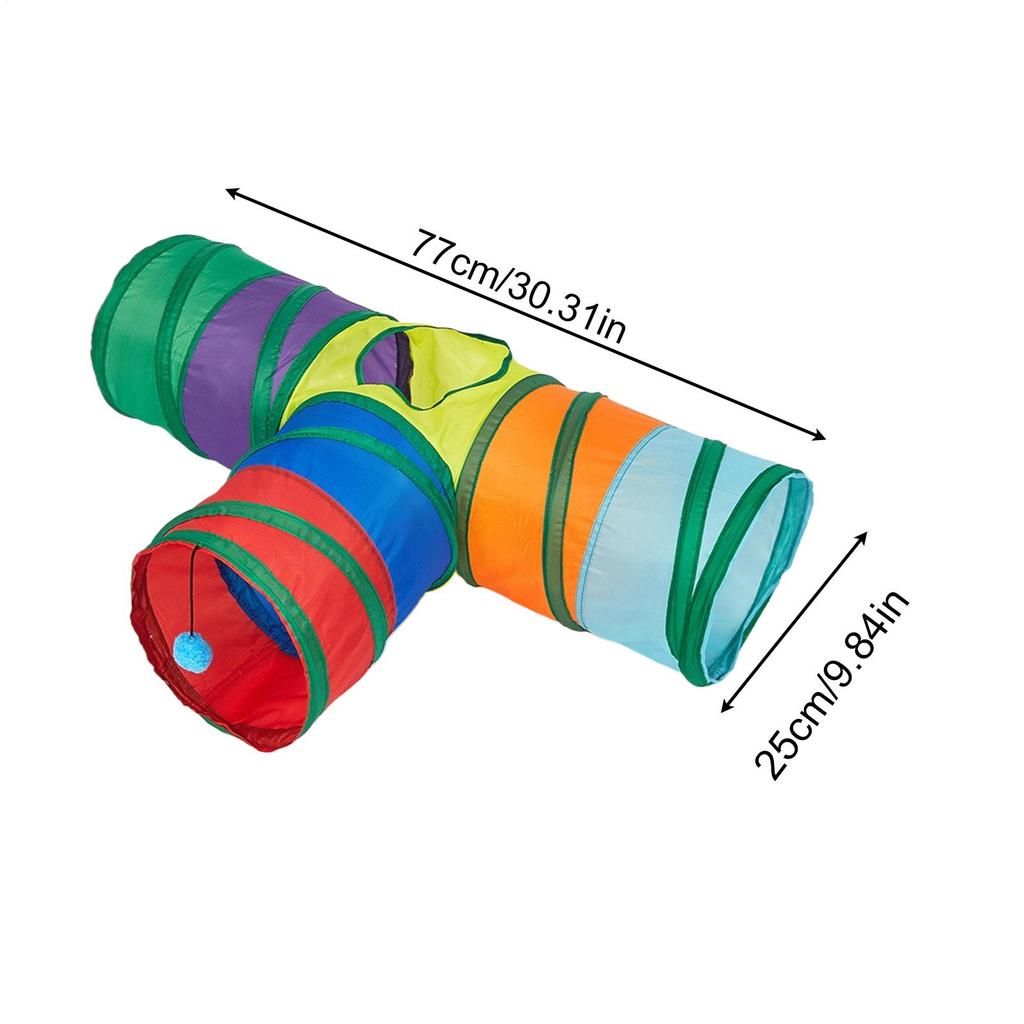 Cat Tubes And Tunnels 3 Way Foldable With Peephole Pet Tunnel Interactive Cat Toys For Kitten Puppy Small Dog Pet Indoor Play