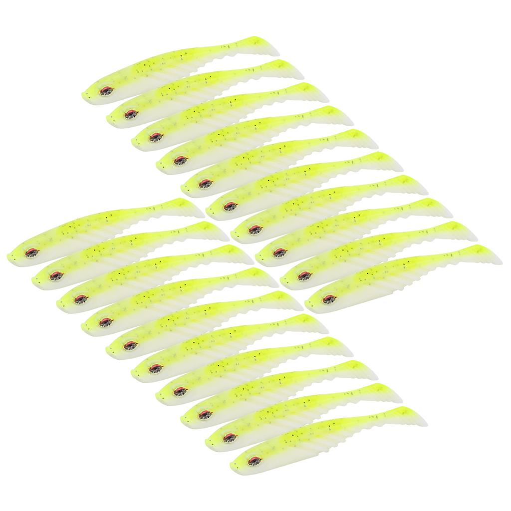 20Pcs Artificial Simulation Silicone Fishing Lure Soft Bait T Tail Soft Worm Accessory