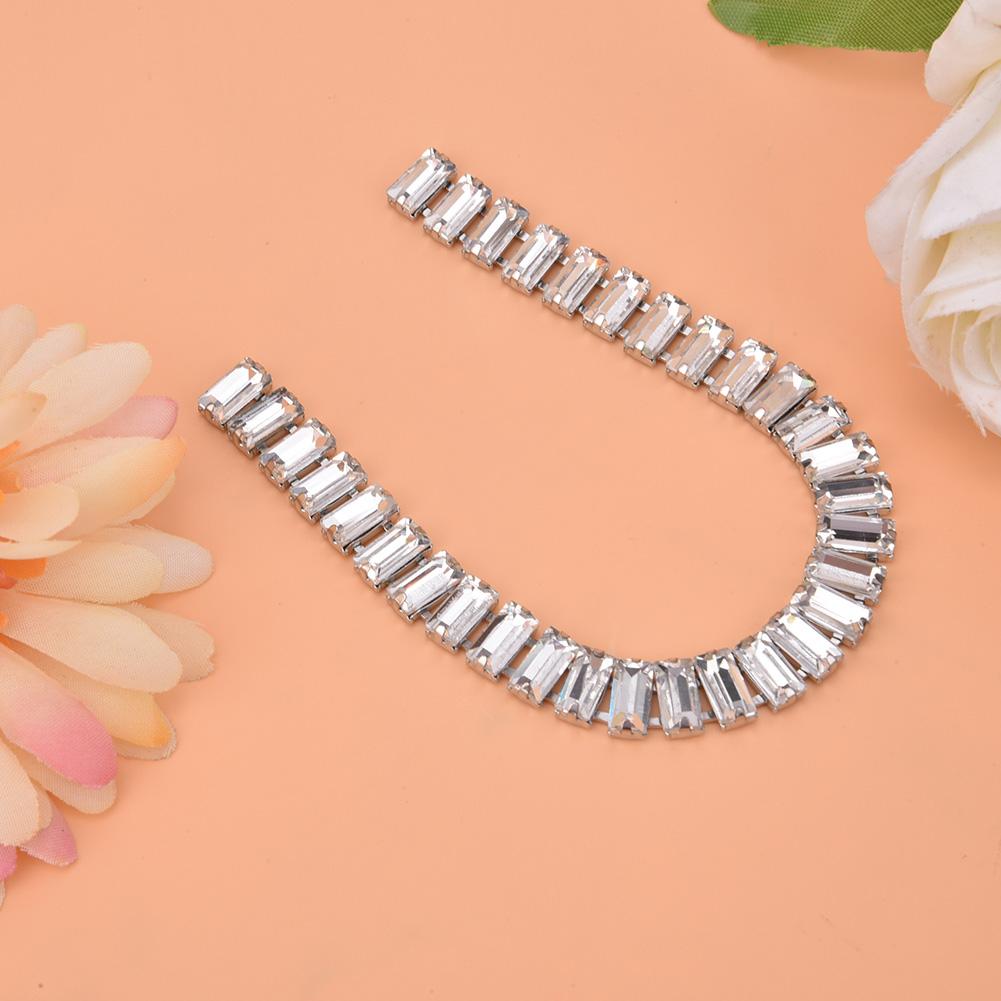 1 Yard (90cm) Rhinestone Chain Crystal Glass Trimming DIY Garment Accessories DecorationWhite