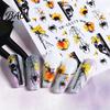 Nail Art Accessories Women Stickers for Autumn Halloween, Pumpkin Spider Web Skull Flame Decals Manicure Decal, DIY Supplies Holiday Party Decal