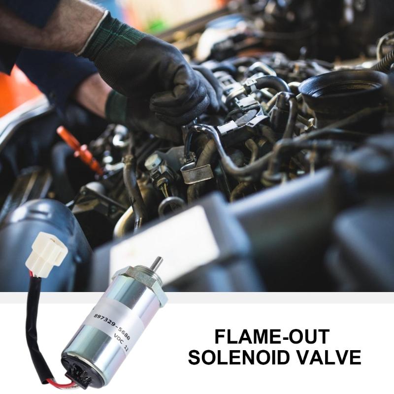 Electrical 897329-5680 Shut Down Solenoid for 3LD1 3LD2 4LE1 Engine 12V Fuel Shut Offs Solenoid Valves