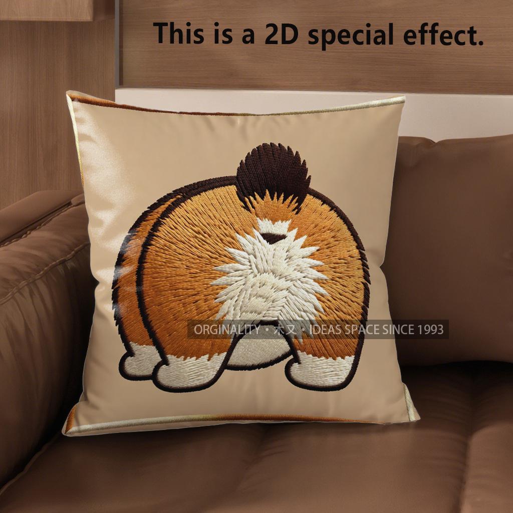 2D Corgi Butt Patterns: Adorable Pillow Covers Pattern Cushion Cover Suitable For Sofa Bedroom Car Pillow Cover