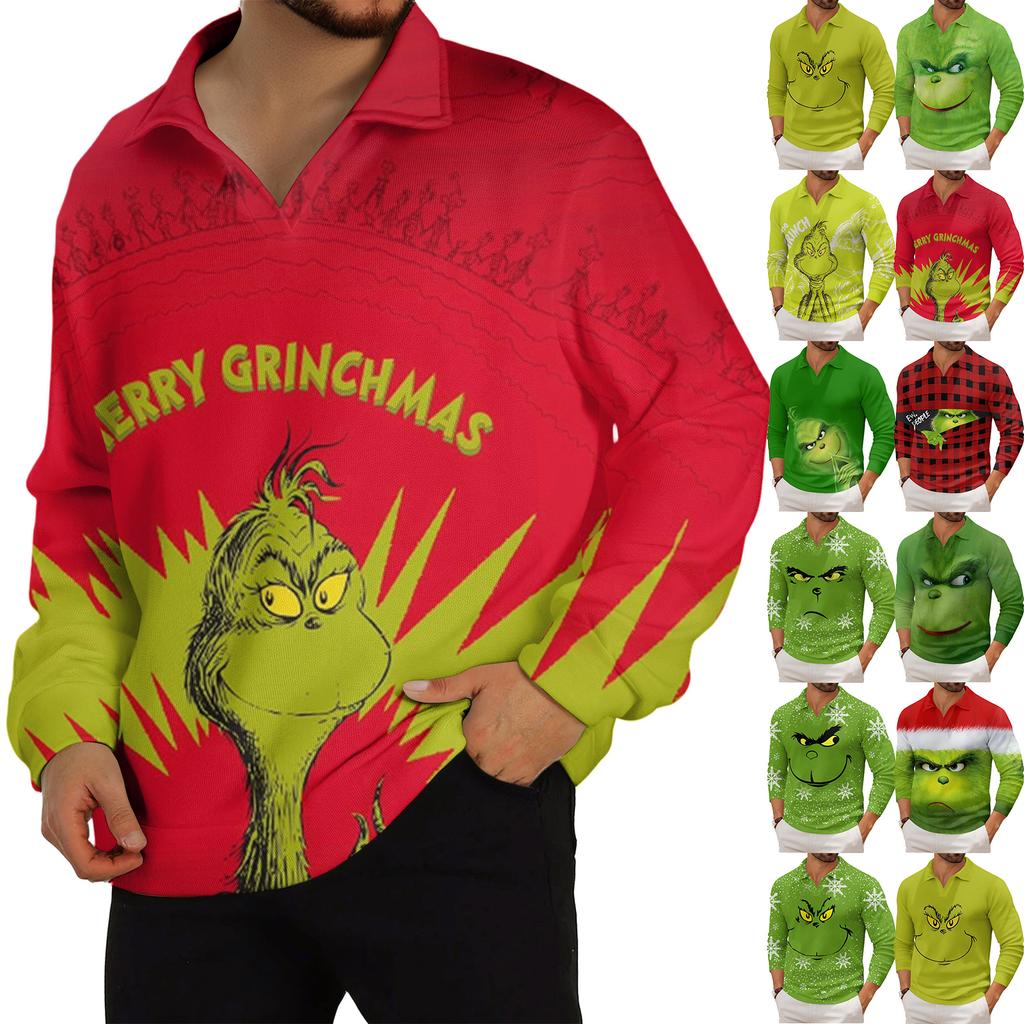 Men's Casual Collared Long-Sleeve Knit Base Layer Top