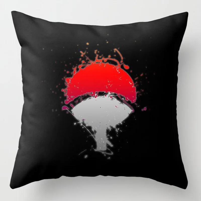 Anime Naruto Printed Pillow Case Red Cloud Uchiha Itachi Action Figures Square Pillow Covers Cushion Sofa Decor Cover Toys Gift