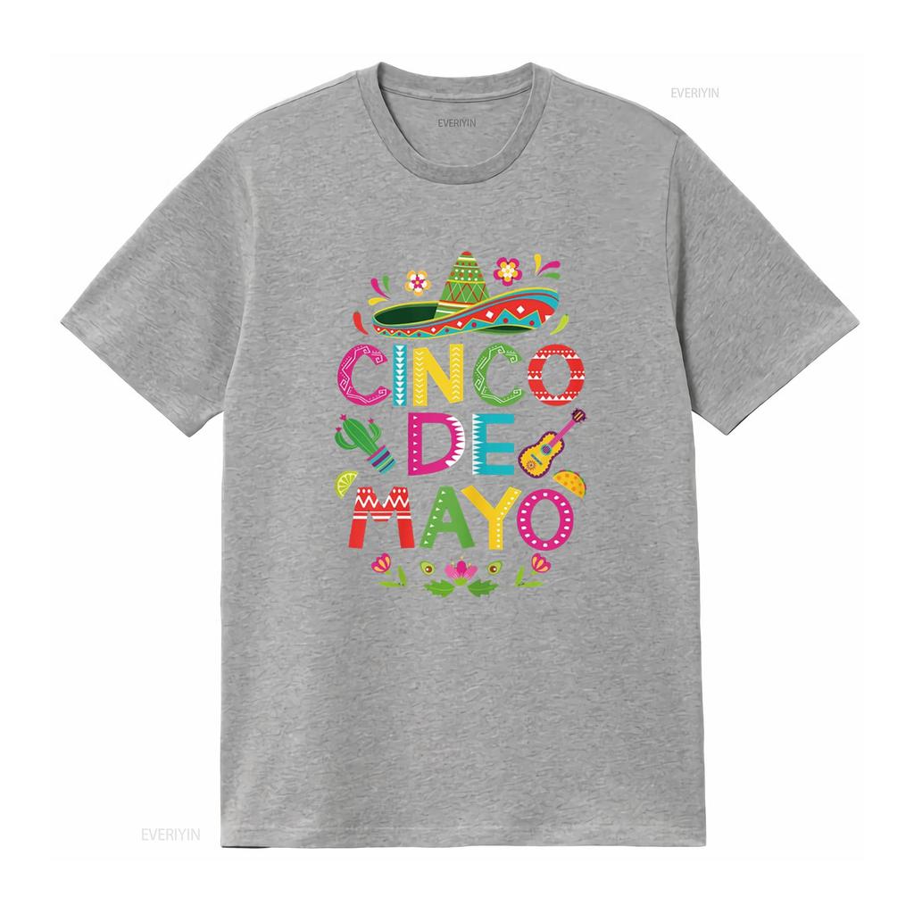 Cinco De Mayo for Womens T Shirt Kids Mexican Fiesta Cactus Black vintage Washed Stretched homme fashion Stylish Breathable