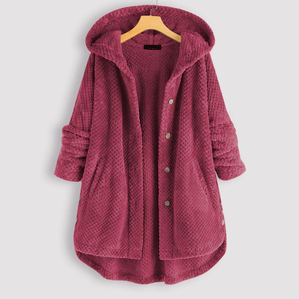 Giacca in felpa reversibile in pile con cappuccio autunno/inverno da donna