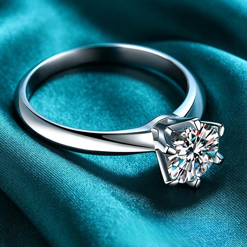 D VVS1 Moissanite Ring 925 Sterling Silver Shiny Classics for Women Wedding Jewelry Engagement Imitation Diamond Fashion GiftsGood Product