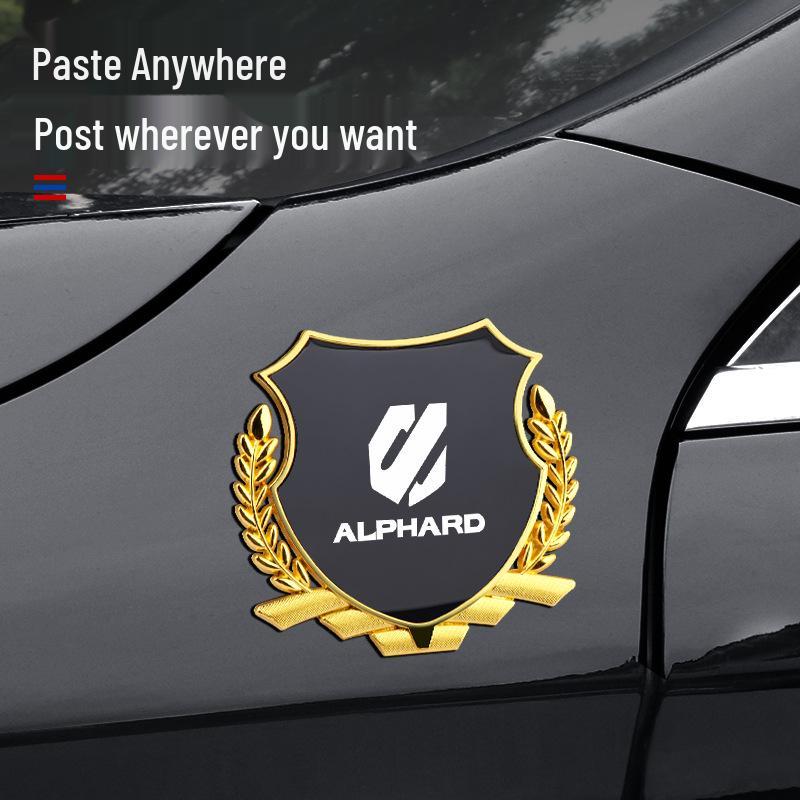 High-Grade Wheat Ear Side Emblem Metal Sticker for Toyota Alphard