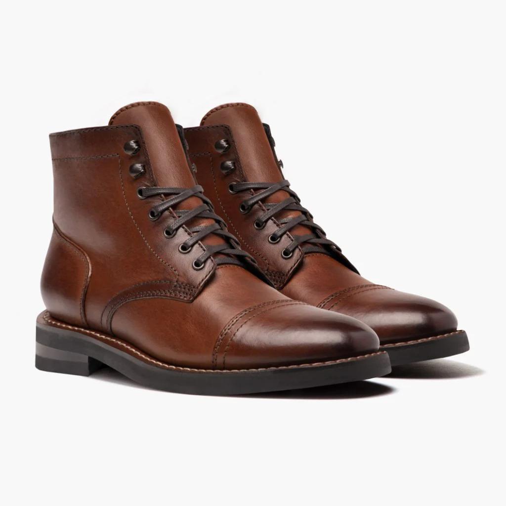 TEMU American retro round head tooling Martin boots high-top locomotive shoes men's shoes