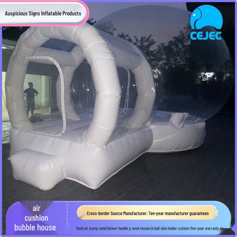 Transparent Dome Bubble House: Inflatable Trampoline Bed and Starry Sky Exhibition Tent