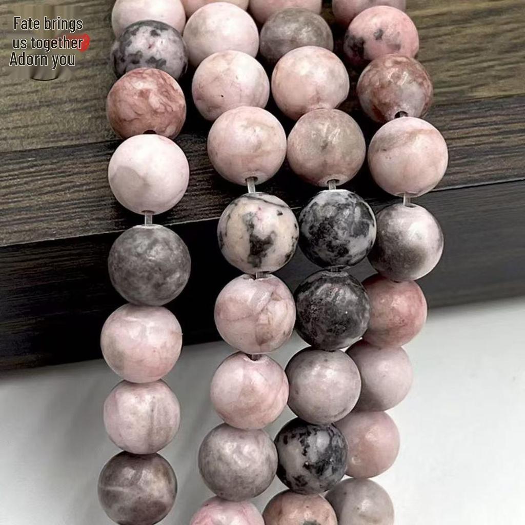 Pink Zebra Stone Beads for DIY Jewelry: Round Bead, Bracelet, Necklace, Hairpin, Pendant Accessories