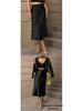 European & American Satin A-line Midi Skirt – Elegant Style, Polyester Fabric