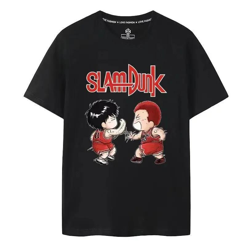 100% Cotton T-shirt SLAM DUNK T Shirt Outdoor Fun Cartoon Runny Sports Top Casual Print Oversized Hip Hop Short Sleeve Tees