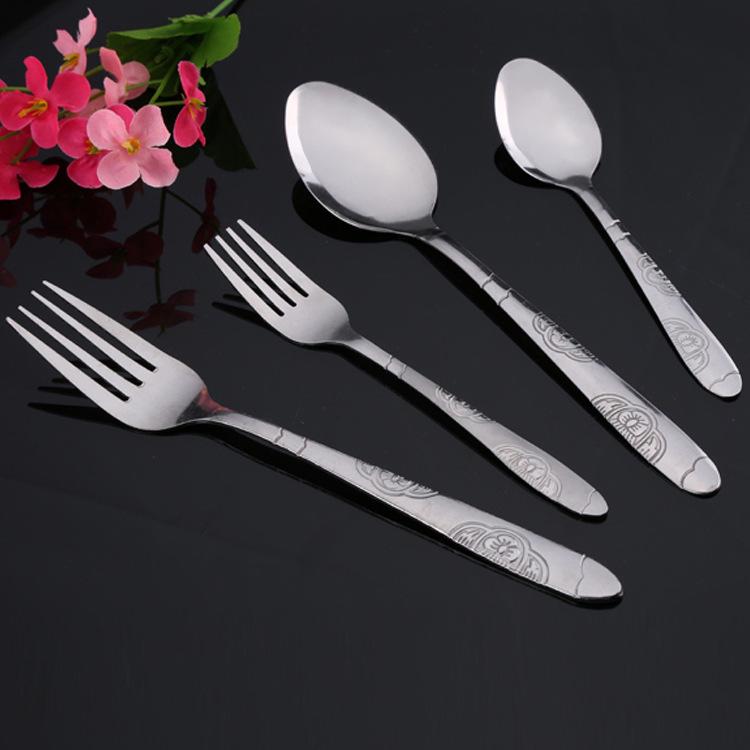Stainless Steel Spoon and Fork Set for Hotel and Western Restaurant Use
