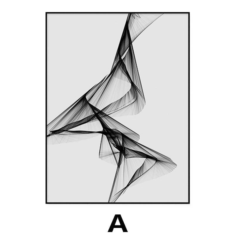 

Черно-белая модная картина на холсте, принт, абстрактная линия, настенная декоративная скандинавская картина для гостиной, домашний декор, художественный постер 21x30cm No Framed