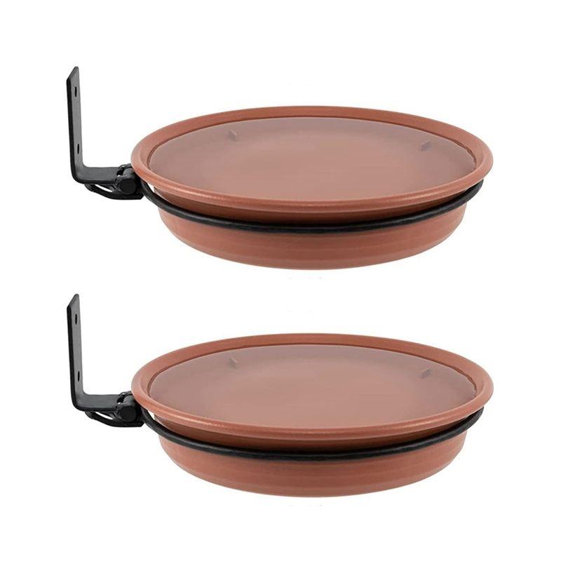 

AEE4-Bird Feeder Deck Bird Feeders Bath Tray Removable Adjustable Wall-Mounted Large Capacity Outdoor Bird Feeders