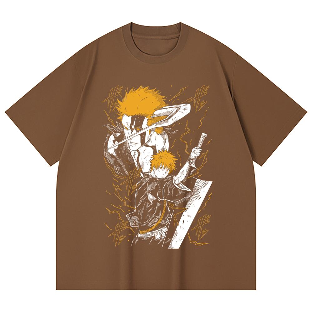 230 Gsm 100% Cotton Bleach V2 Ichigo Print Unisex Heavy Cotton T Shirt