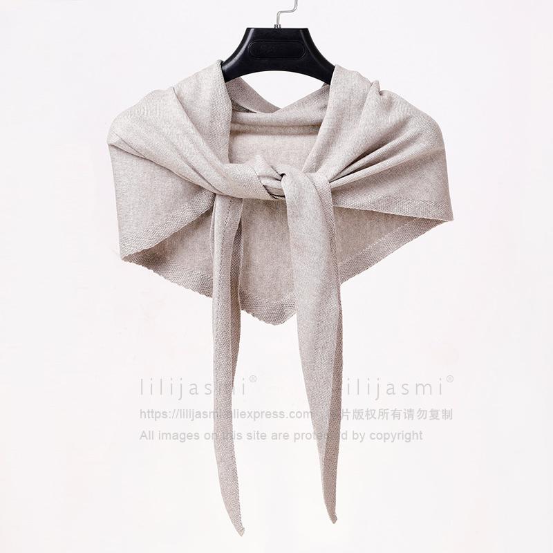 Women 160x40cm Triangle Scarf Shawl Wool Neck Warmer Solid Color Multipurpose Cowl Pashmina Female Soft Spring Knit Accessories