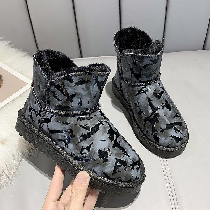 

Botas De Mujer плюшевые ботинки для женщин, модные зимние домашние домашние пушистые теплые хлопковые ботинки для улицы, нечеткие уютные тапочки 41 чёрный