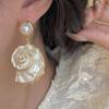Oceanic Asymmetric Earrings Crab And Conch Motifs Alloy Vacation Jewelry Versatile Festive Giftable Accessory