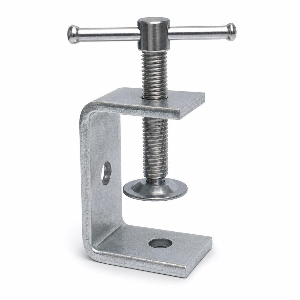 Verstellbare Vierkantklemme 304 Edelstahl Fester Halter Clip C-Klemme Beschläge Befestigungselemente