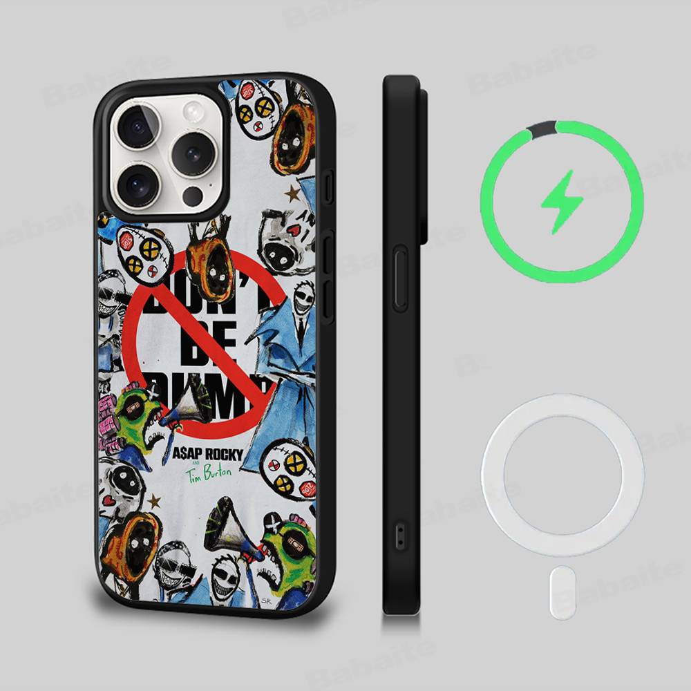 

A-ASAP R-Rocky Не Будь Глупым Магнитный Чехол Для Телефона Magsafe Для IPhone 17 16 15 14 13 12 11 Plus Pro Max PC+TPU Чехол iPhone 12