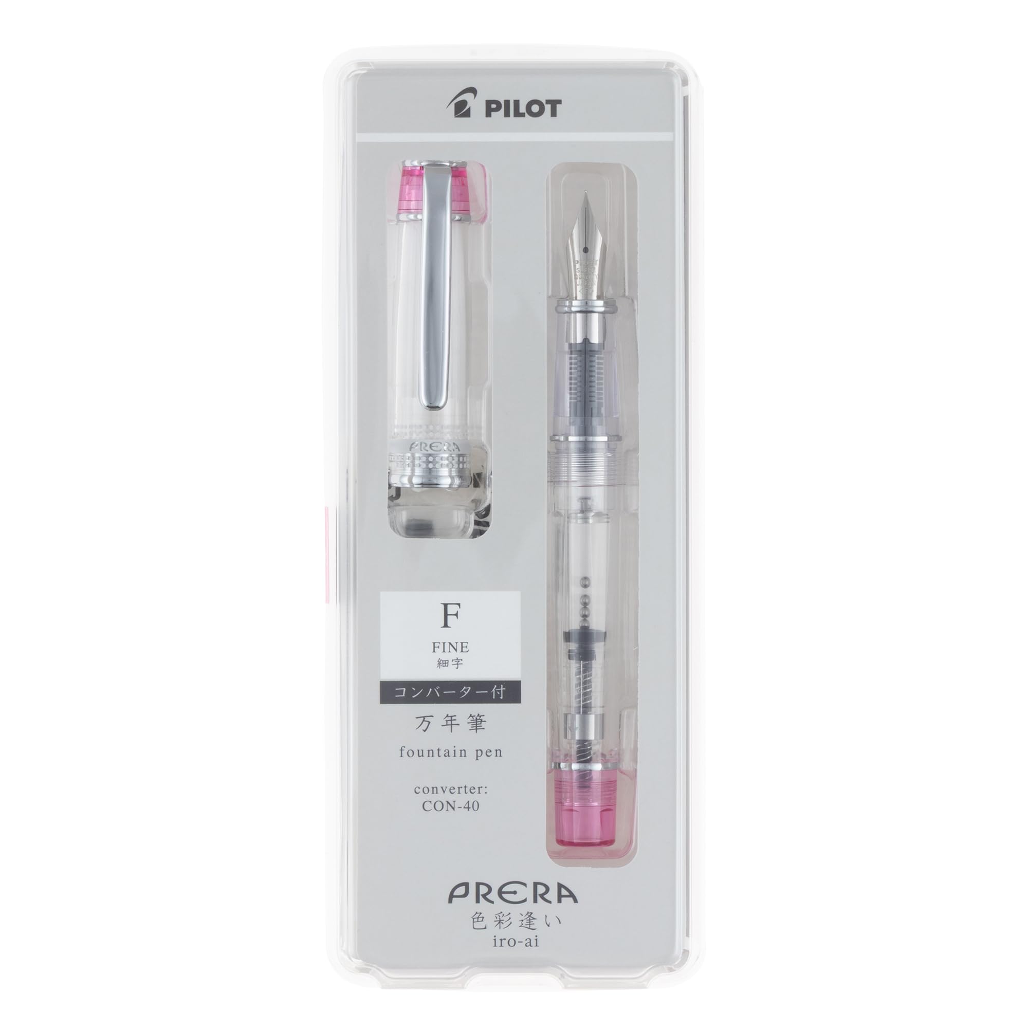 PILOT Ручка-перо Shikisaiai Fine Transparent PFPR1TPF, Prera, F, Перо, Розовый,