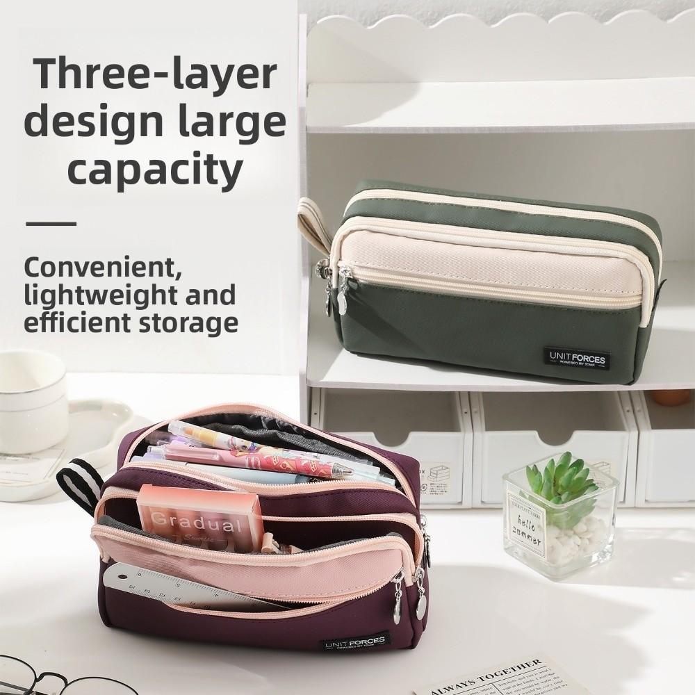 Oxford Cloth Pen Storage Case Multi-Functional Stationery Bag New Pencil Pouch  School Use