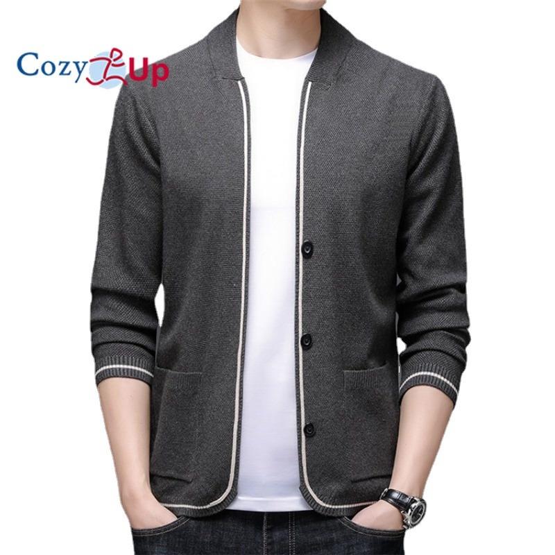 

Мужской вязаный кардиган Cozy Up, однотонный вязаный маленький костюм