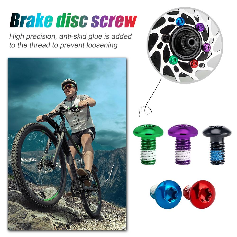 12pcs M5x10mm Disk Brake Rotor Bolts Colorful Stainless Steel MTB Mountain Bike T25 Brakes Disc Fixed Screw Bicycle Accessories