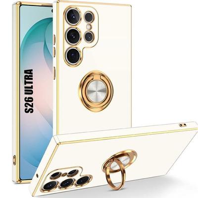 Silicone Case - BOOLING - for Samsung Galaxy S26 Ultra - Shockproof Scratchproof with Ring - White