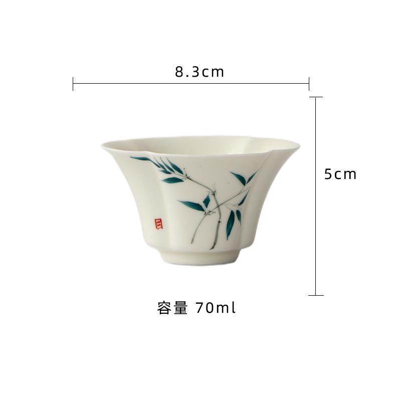 

2pc/lot Large Flower Mouth Teacup Aesthetic Tea Bowl Mug Tea-tasting Fragrance Cup Jianzhan Master Cups Tableware Craft 70ml